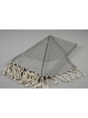 Defne Store %100 Doğal Pamuklu Peştemal, 100 x 180 Cm, 380 G; Siyah-Beyaz, Hamam, Banyo ve Spor Kullanımı