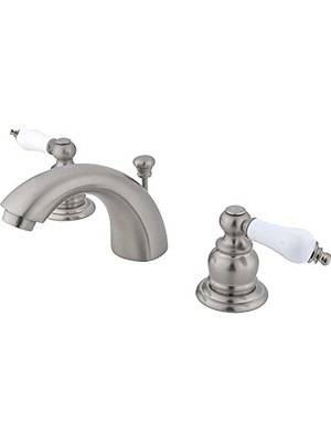 Defne Store KB948B Viktorya Mini, Fırçalanmış Nikel, Yayılmış Lavabo Musluğu
