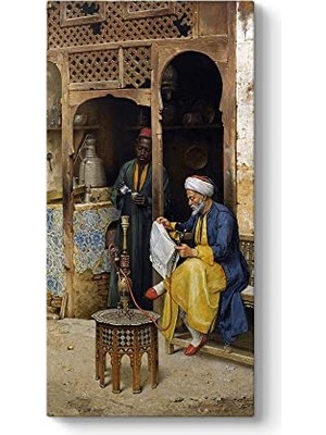 Defne Store Kahire Kahvesi ve Nargile Kanvas Tablo 60 x 120