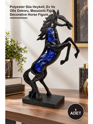 Yenilig 1 Adet Dekoratif Şahlanan At Figürü – Polyester Süs Heykeli, Ev ve Ofis Dekoru, Masaüstü Figür, Decorative Horse Figure