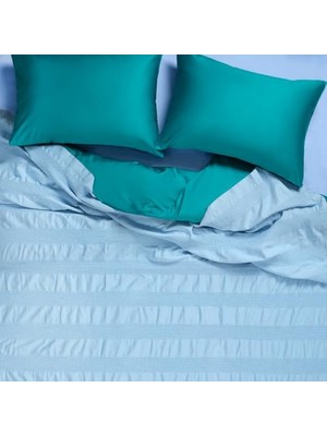Defne Store Mavi Pamuk Braga Extra King Size Pike
