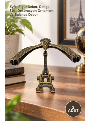 Yenilig 2 Adet Kartallı Eyfel Kulesi Denge Dekoru – Eyfel Figür Dekor, Denge Süs, Dekorasyon Ornament ve Balance Decor