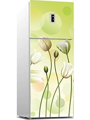 Defne Store Yeşil Çiçek Desenli Buzdolabı Sticker Kaplama
