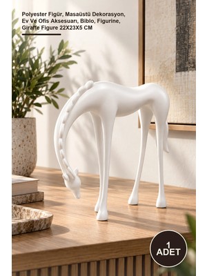 Yenilig 1 Adet Dekoratif Zürafa Biblosu – Polyester Figür, Masaüstü Dekorasyon, Ev ve Ofis Aksesuarı, Biblo, Figurine, Giraffe Figure 22X23X5 cm