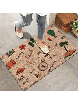 Defne Store Holiday Travel Kapı Önü Paspası, Ev ve Ofis Için, Dış Mekân Kullanımına Uygun, 45X65