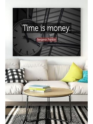 Defne Store PSTER17426 Vakit Nakittir Time Is Money Girişimcilik Kanvas Tablo 2 30 x 40