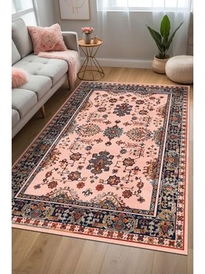 Defne Store Onya Vintage Şönil Kaymayı Önleyici Doğal Pamuk Tabanlı Yıkanabilir Antibakteriyel Çevre Dostu Salon Halısı 160X230
