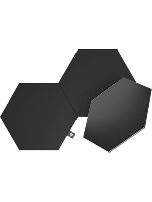 Defne Store Shapes Ultra Black Altıgen Genişletme Paketi, 3 Ek LED Paneli – 16 Milyon Renk, Akıllı Modüler Rgbw Wi-Fi Iç Mekan Duvar Aydınlatması; Alexa ile Uyumlu