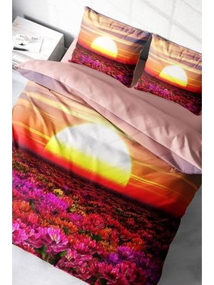 Defne Store Sunset 3D Dijital Baskılı Çift Kişilik Nevresim Takımı, MONOHOME4913