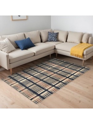 Defne Store Camen Salon Halısı, Kadife ve Pamuk Tabanlı, Kaymaz, Yıkanabilir Antibakteriyel, 100X150
