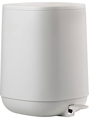 Defne Store Banyo Için Kapaklı Çöp Kutusu, Çap 20,8 Cm, Yükseklik 27,5 Cm, Kapasite 3 L, Yumuşak Gri