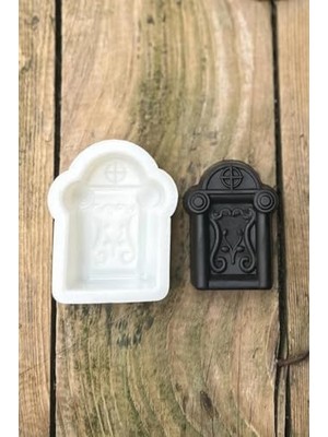 Defne Store Mezar Taşı Geyik Boynuzu Desenli Silikon Mum Kalıbı, 1 Adet