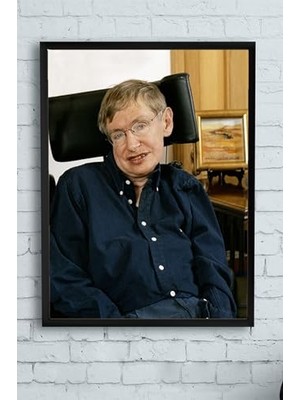 Defne Store (PSTER13387) Stephen Hawking Bilimsel Çerçeveli Tablo 2 (30 x 40 Cm)