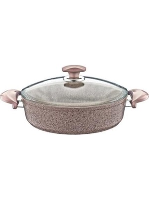 Defne Store Kapak, Collection 34 cm Granit Karnıyarık Tenceresi Kahverengi Metal Çerçeveli