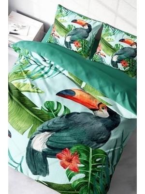 Defne Store Birdie 3D Pamuk Saten Çift Kişilik Nevresim Takımı, MONOHOME2643