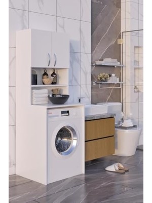 Defne Store Beyaz Çamaşır Makinesi Dolabı