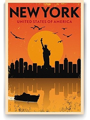 Defne Store 40X60 cm New York Vektörel Şehir Tablosu
