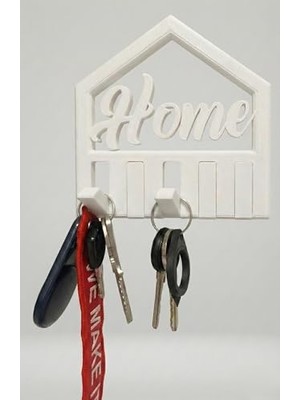Defne Store Beyaz Dekoratif Home Yazılı Anahtarlık Askısı