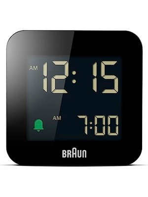 Defne Store BC08B Siyah Dijital Seyahat Alarm Saati, Negatif LCD Ekran, Erteleme ve Hızlı Ayar