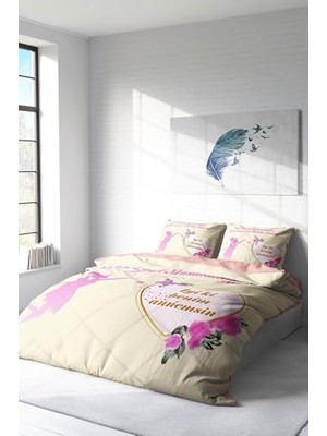Defne Store Anneler Günü Pamuk Saten Çift Kişilik Nevresim Takımı, MONOHOME9765HF