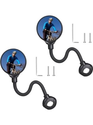 Defne Store 360 Ayarlanabilir Bisiklet Scooter Dikiz Aynası; Geniş Açılı Dışbükey Gidon Aynası, Dönebilen Güvenli Sürüş Aksesuarı, 2 Adet