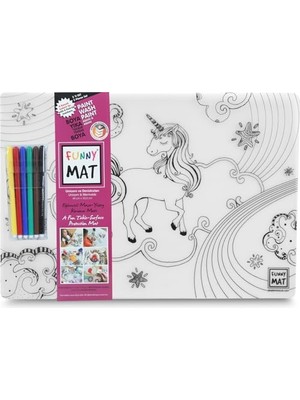 Defne Store Unicorn ve Deniz Kızı Temalı Mat, 6'lı Kalem Hediyeli