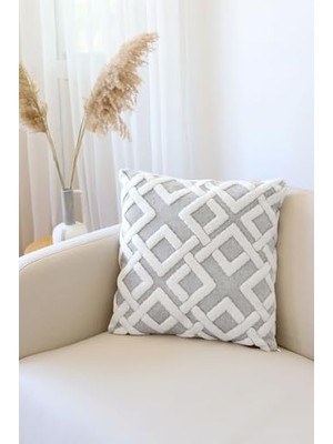 Defne Store Mila Gri 43X43 cm Jakarlı Kır­lent