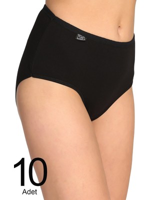 Tutku Kadın Siyah 10'lu Paket Likralı Bato Külot ELF568T0924CCM10-SIYAH-S/M