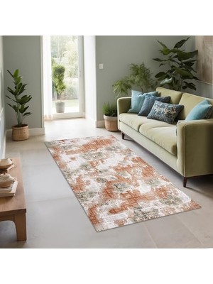Defne Store Marie Kadife Kaymayı Önleyici Pamuk Tabanlı Yıkanabilir Antibakteriyel Salon Halısı 100X150