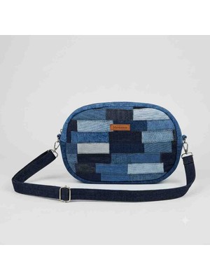 Mavicenza El Yapımı Özel Tasarım Patchwork Denim Kadın Çapraz Omuz Çantası