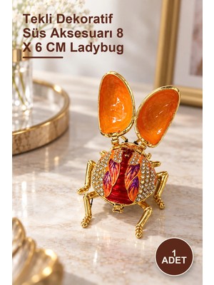 Yenilig 1 Adet Taşlı Uğur Böceği Figür – Tekli Dekoratif Süs Aksesuarı 8 x 6 cm Ladybug