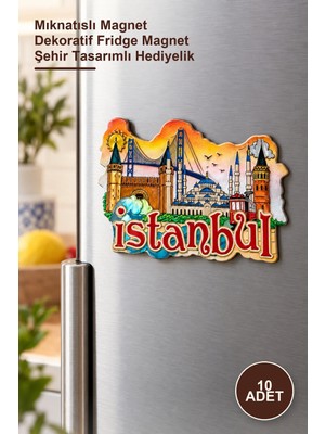 Yenilig 10 Adet Istanbul Temalı Silikon Buzdolabı Süsü – Mıknatıslı Magnet Dekoratif Fridge Magnet Şehir Tasarımlı Hediyelik