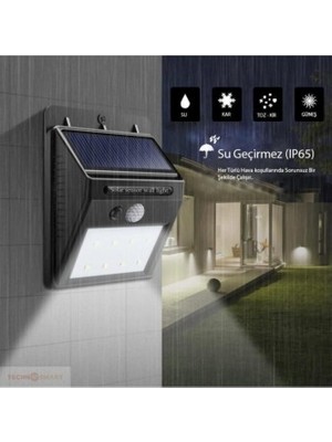 3D Sepetim Hareket Sensörlü Solar Dış Mekan Lambası