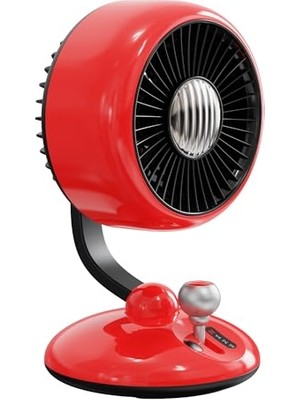Defne Store Q3 LED Şarjlı Kırmızı 120 3 ° Salınımlı Kademeli Işıklı Masaüstü Fan Vantilatör Retro