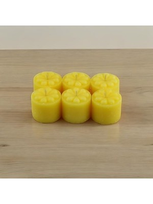Defne Store Mini 6'lı Sarı Renk Silindir Dekoratif Fitilli Mumlar