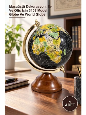 Yenilig 1 Adet Dekoratif Dünya Küre – Masaüstü Dekorasyon, Ev ve Ofis Için 3103 Model Globe ve World Globe