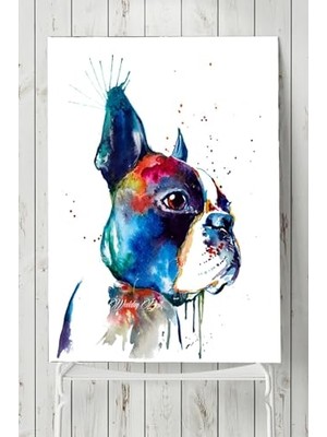 Defne Store PSTER4863 Sanatsal Köpek Hayvan Posteri (40X60 Cm)