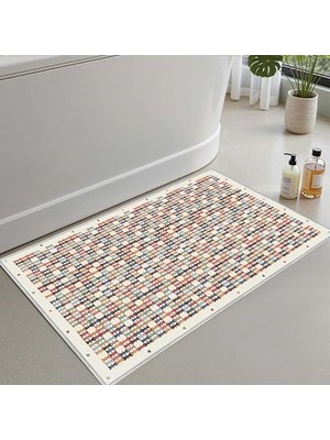Defne Store Banyo Paspası, Yumuşak Banyo Halısı, Kaymaz Dot Tabanlı, Su Emici, Makinede Yıkanabilir - 80 x 150 cm