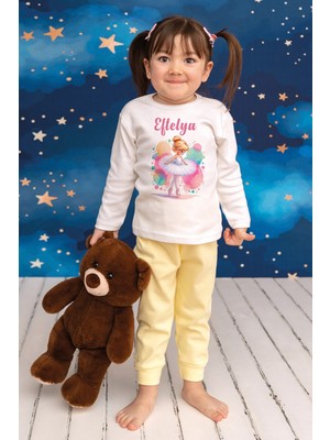 Pia Baby Isme Özel Kız Çocuk Pijama Takımı %100 Pamuk Penye Isim Baskılı Kişiye Özel Çocuk Pijaması