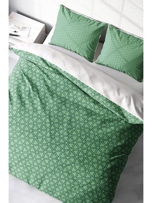 Defne Store Nevresim Takımı, %100 Pamuk Saten Çift Kişilik Green Pattern, MONOHOME36928