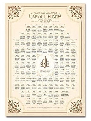Defne Store Esmaül Hüsna Tablo-40 x 60 cm Dikey