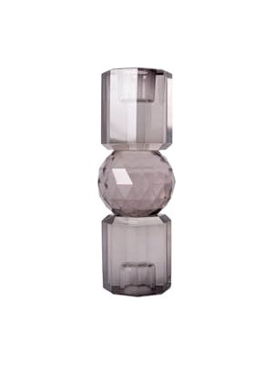 Defne Store Füme Kristal Mum Tutucu 16,5x6 cm
