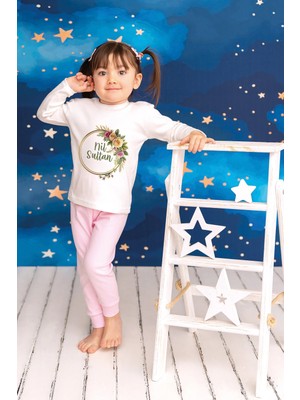 Pia Baby Isme Özel Kız Çocuk Pijama Takımı %100 Pamuk Penye Isim Baskılı Kişiye Özel Çocuk Pijaması