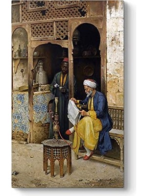 Defne Store Kahire Kahvesi ve Nargile Kanvas Tablo 40 x 70