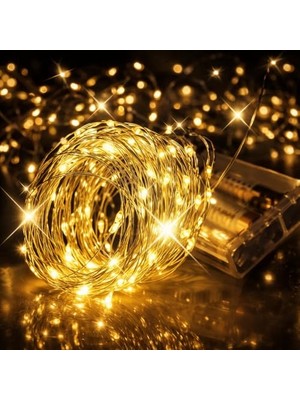 Defne Store Aksu Peri LED 5mt Gün Işıgı (Pilli) Dekoratif Işık Parti Süslemesi Kına Gecesi Dügün Dogum Günü Süslemesi (1 Adet)