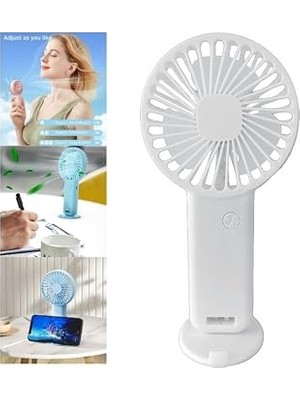 Defne Store Mini Fan Telefon Tutuculu Portatif El Vantilatörü, Pembe, 9,3X19 Cm, Beyaz