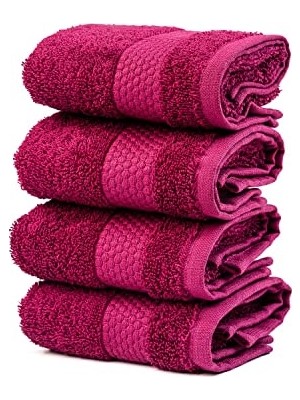Defne Store Bordo %100 Doğal Pamuklu 4'lü Misafir Havlusu Seti