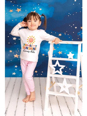 Pia Baby Isimli Kız Çocuk Pijama Takımı %100 Pamuk Penye Isme Özel Baskılı Kişiselleştirilebilir Pijama Seti