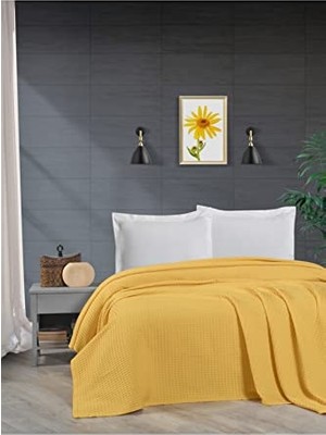 Defne Store Havuzlu Örgü Pike Battaniye, Kalın Iplik, Çift Kişilik, 220 * 240