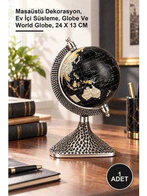 Yenilig 1 Adet Dekoratif Dünya Küresi – Masaüstü Dekorasyon, Ev Içi Süsleme, Globe ve World Globe, 24 x 13 cm